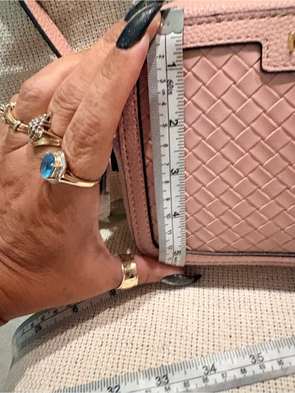 Nautica Blush Light Pink Woven Crossbody Bag - Picture 11 of 11